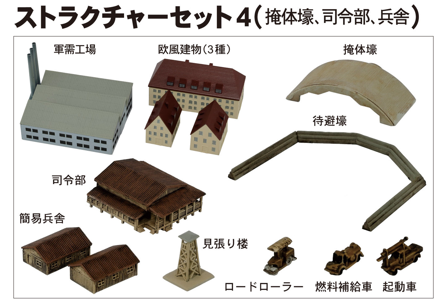 1/700 Skywave Structure Set 4 Bunker, Headquarters, Barracks [SP110] model