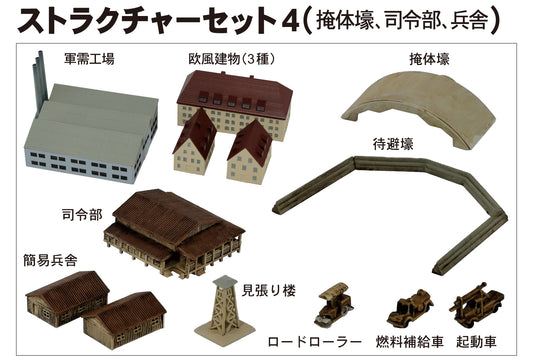 1/700 Skywave Structure Set 4 Bunker, Headquarters, Barracks [SP110] model